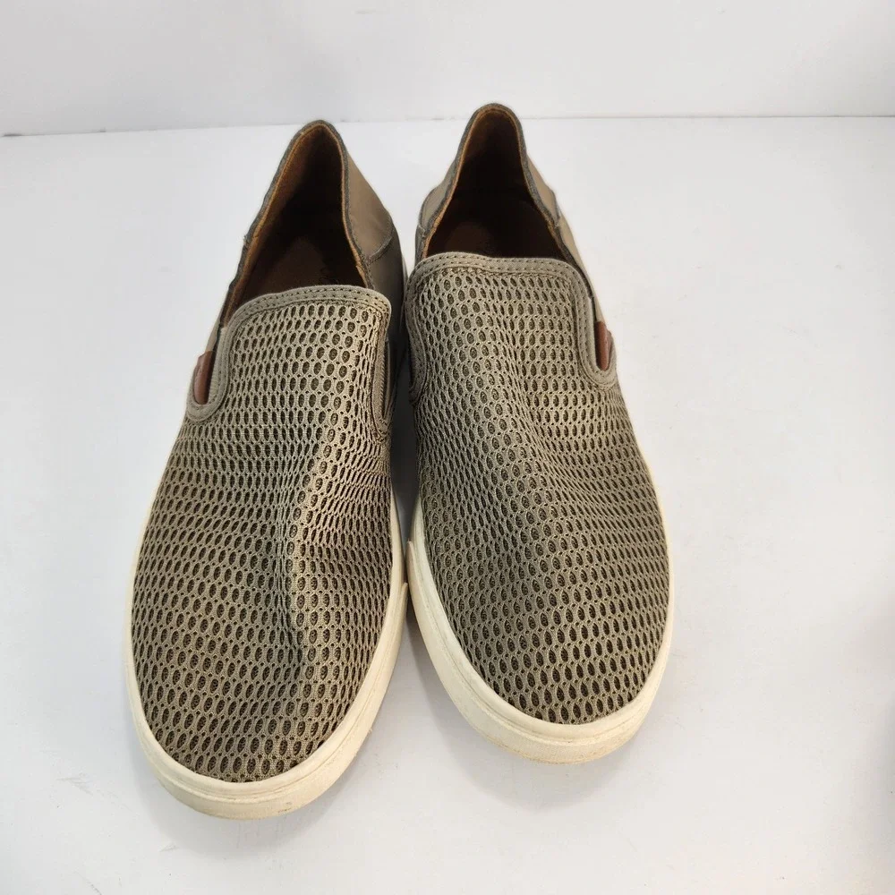 Olukai Pehuea Women's Casual Comfy Breathable  Slip-On Taupe Sneakers‎ Size 8.5